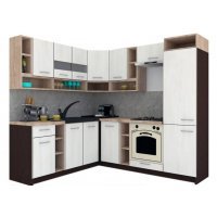 Bucatarie de Colt COSSY NEW ST. 200-230, Wenge / Decor 8508